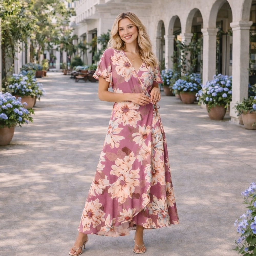 Band of the Free Floral Faux Wrap Dress – Size Small – New - Picture 1 of 2